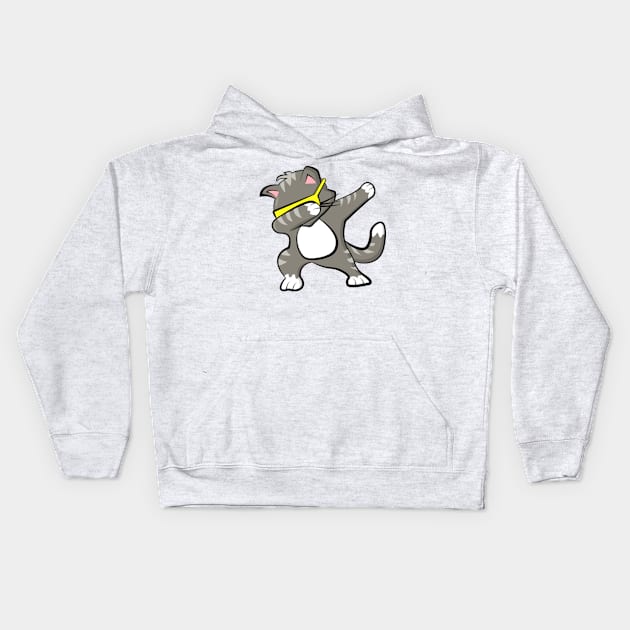 Dabbing cat Kids Hoodie by IDesign23